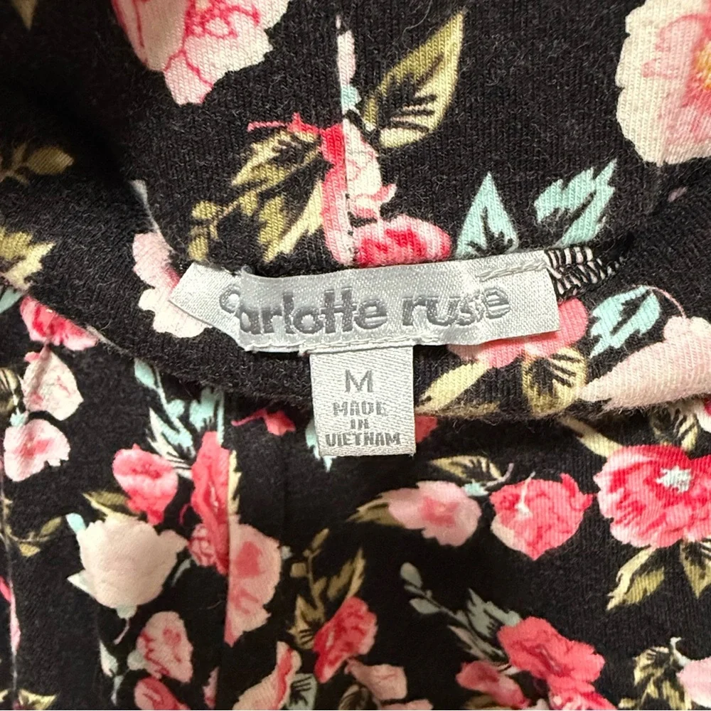 Charlotte Russe Vintage‎ Medium Floral Skirt Black Cottage Core Skater Y2K
